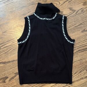 Michael Kors Logo-Trim Stretch-Viscose Turtleneck Tank
